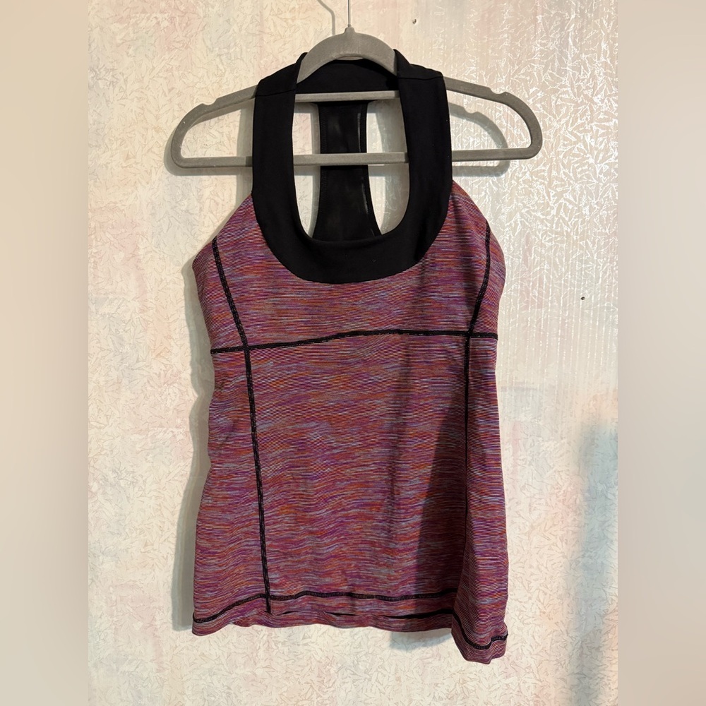 Lululemon Scoop Neck Tank Wee Are From Space Black March Multi / Black, Sz 8